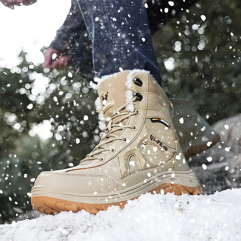 New Winter Men's Boots Warm Plush High-Top Snow Boots Waterproof Men Hiking Boots Outdoor Sneakers Men Work Fashion Ankle Boots