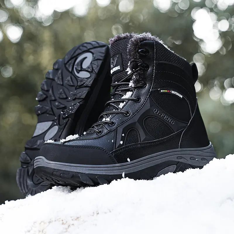 New Winter Men's Boots Warm Plush High-Top Snow Boots Waterproof Men Hiking Boots Outdoor Sneakers Men Work Fashion Ankle Boots