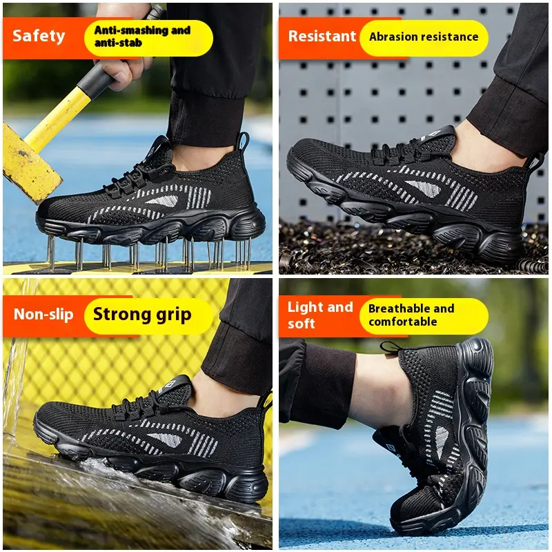 New Men Work Boots protection Shoes With Anti Smashing and Anti Piercing Steel Toe Caps, Safety Shoes Wear Resistant Seasons