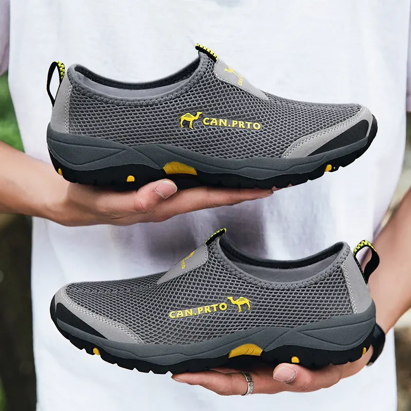 Summer Mesh Shoes Men Sneakers Plus Size Lightweight Breathable Walking Footwear 2025 New Slip-On Comfortable Casual Men's Shoes