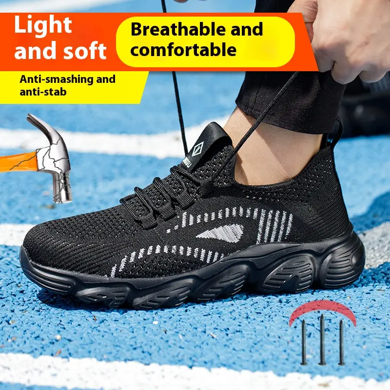 New Men Work Boots protection Shoes With Anti Smashing and Anti Piercing Steel Toe Caps, Safety Shoes Wear Resistant Seasons
