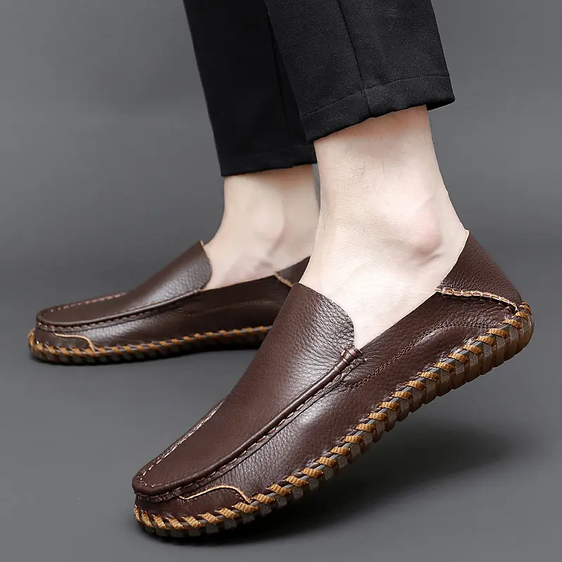 Brand Soft Genuine Leather Men's Shoes Breathable Driving Shoes Designer Outdoor Men Loafers Casual Flat Shoes Fashion Moccasins