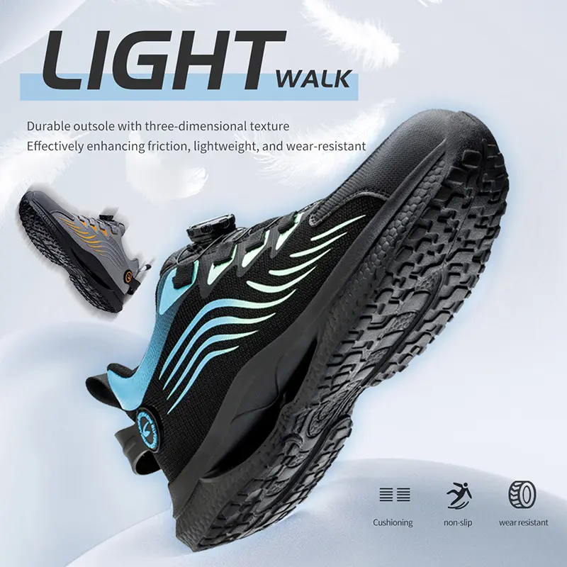 2025 New Safety Shoes Men Rotating button work Sneakers for Man Steel Toe shoes Fashion Protective shoes Puncture-Proof Boots