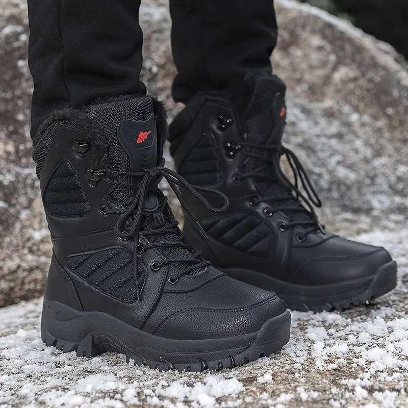 Winter Boot Men's High-top Waterproof Ankle Boots Men Thick Plus Warm Large Size Snow Hiking Boots Outdoor Cotton Shoes Sneakers