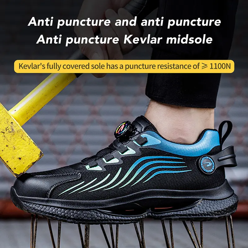 2025 New Safety Shoes Men Rotating button work Sneakers for Man Steel Toe shoes Fashion Protective shoes Puncture-Proof Boots