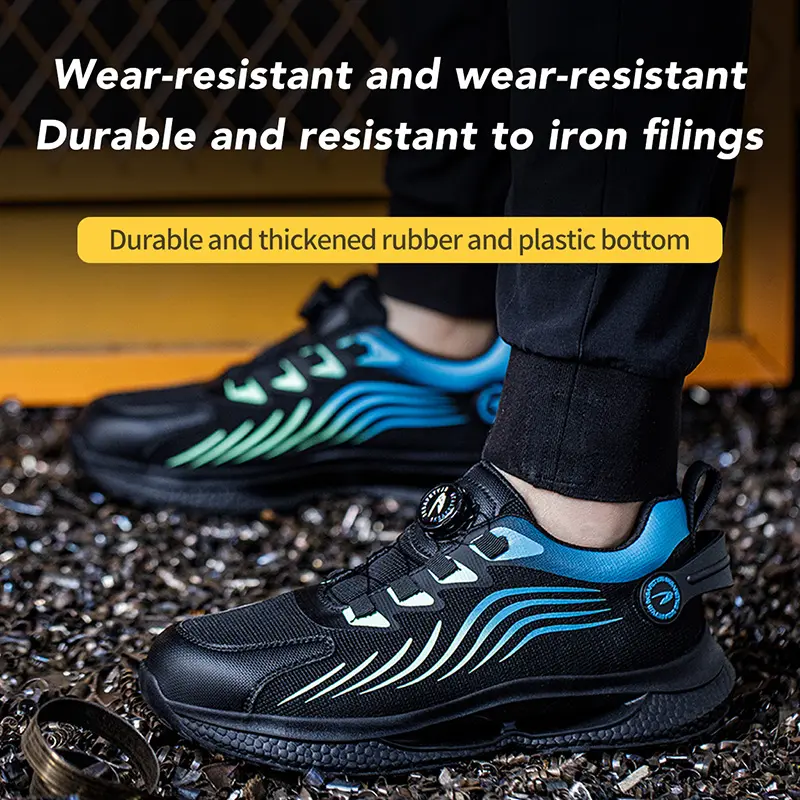 2025 New Safety Shoes Men Rotating button work Sneakers for Man Steel Toe shoes Fashion Protective shoes Puncture-Proof Boots