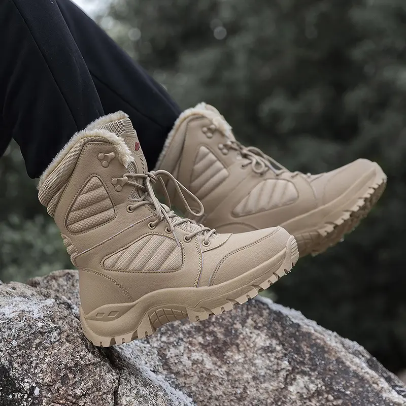 Winter Boot Men's High-top Waterproof Ankle Boots Men Thick Plus Warm Large Size Snow Hiking Boots Outdoor Cotton Shoes Sneakers