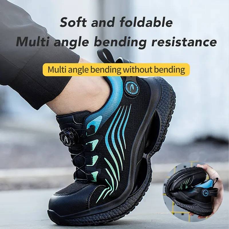 2025 New Safety Shoes Men Rotating button work Sneakers for Man Steel Toe shoes Fashion Protective shoes Puncture-Proof Boots