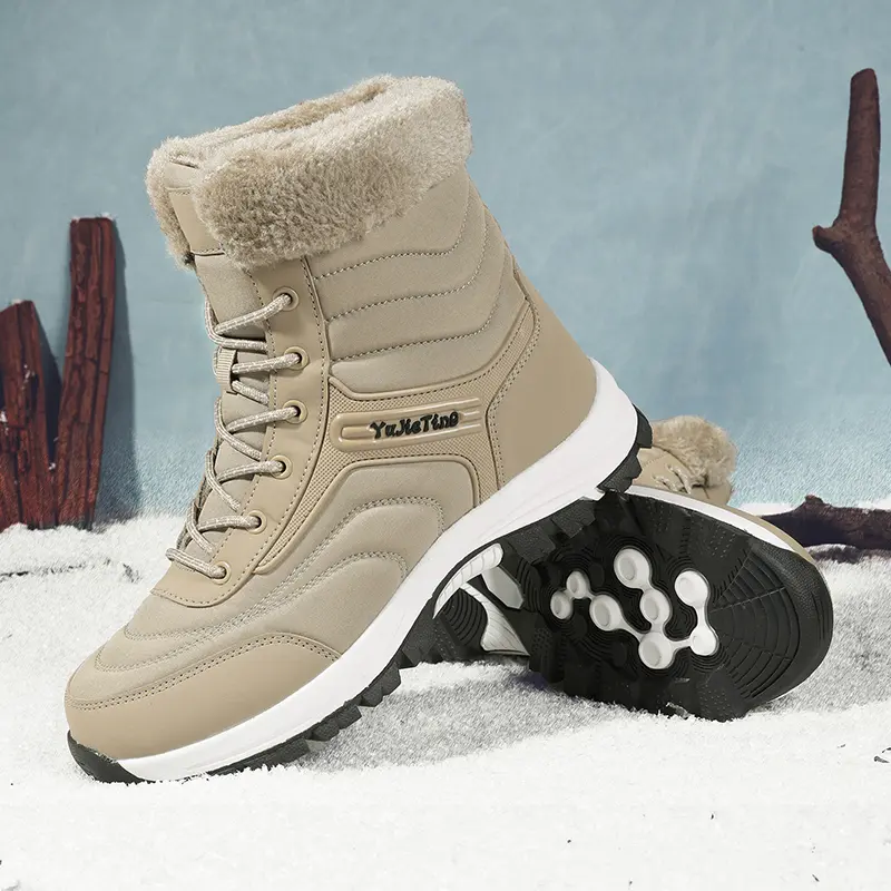 Brand Warm Winter Men's Hiking Boots Outdoor Snow Men Boots Men Work Casual Sneakers High Top Keep Warm Non-slip Ankle Boots