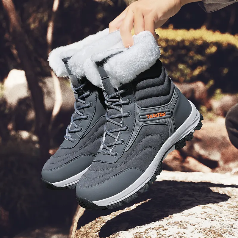 Brand Warm Winter Men's Hiking Boots Outdoor Snow Men Boots Men Work Casual Sneakers High Top Keep Warm Non-slip Ankle Boots