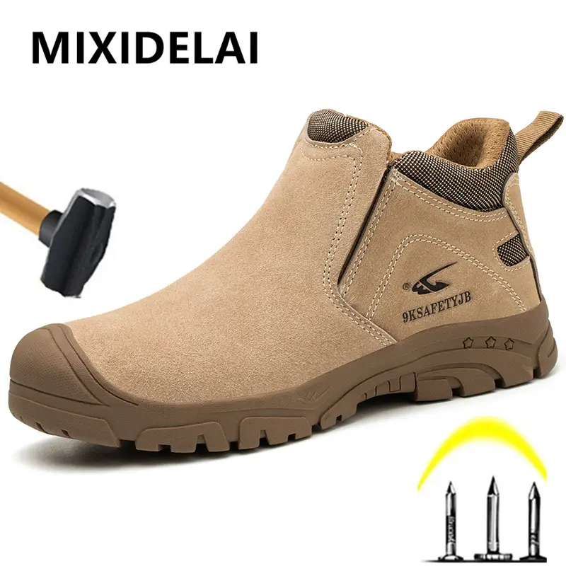 Anti scalding Welding shoes Work Boots Men Puncture-Proof Safety Shoes Men Wear resistant Indestructible shoes Protection Boots