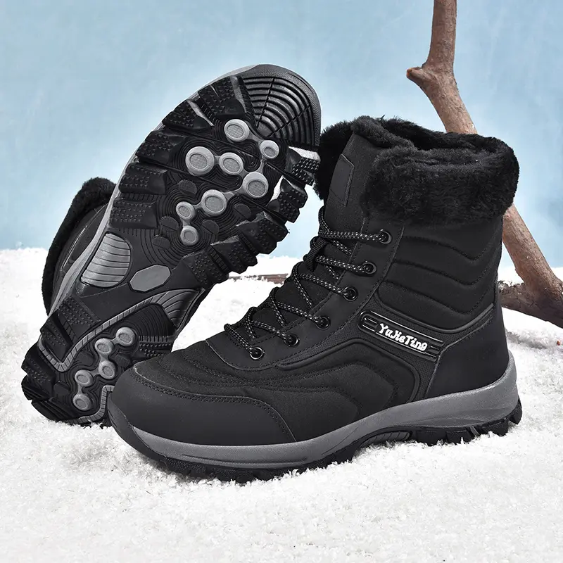 Brand Warm Winter Men's Hiking Boots Outdoor Snow Men Boots Men Work Casual Sneakers High Top Keep Warm Non-slip Ankle Boots