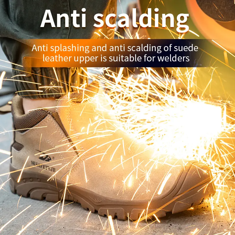 Anti scalding Welding shoes Work Boots Men Puncture-Proof Safety Shoes Men Wear resistant Indestructible shoes Protection Boots