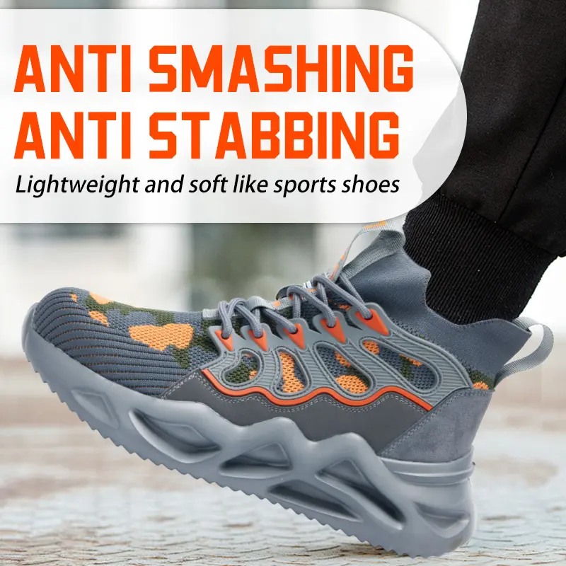 2024 Male Work Boots Indestructible Safety Shoes Men Steel Toe Shoes Puncture-Proof Work Sneakers Male Shoes Adult Work Shoes