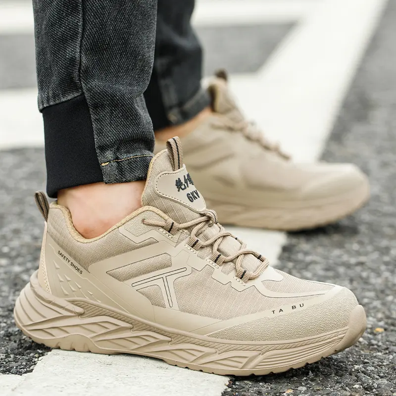 Lightweight Men Safety Shoes Anti-smash Anti puncture Work Shoes Breathable Lace Up protective shoes Non-slip Steel Toe Boots