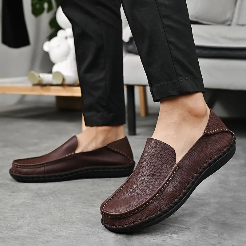 New Spring Comfortable Casual PU Leather Shoes Men Loafers Plus Size Shoes Men Flats Breathable Driving Shoes Men Moccasins