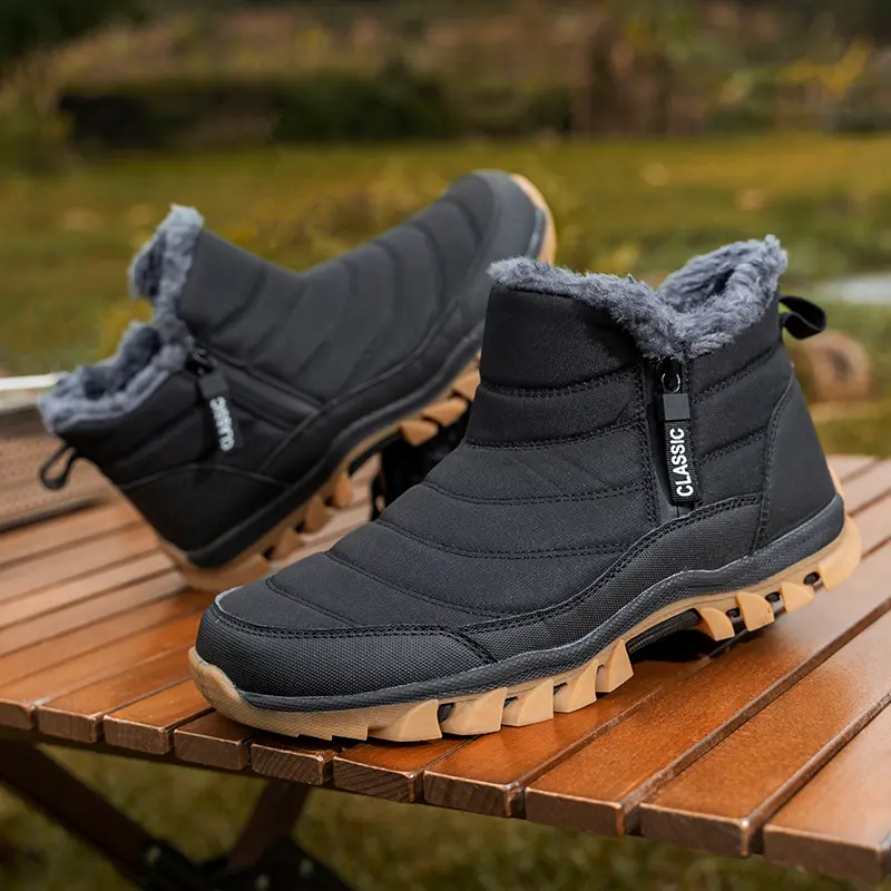 New Men Winter Snow Boots Super Warm Men Hiking Boots Plush Men's Boots Outdoor Sneakers Non-slip Rubber Men's Work Ankle Boots