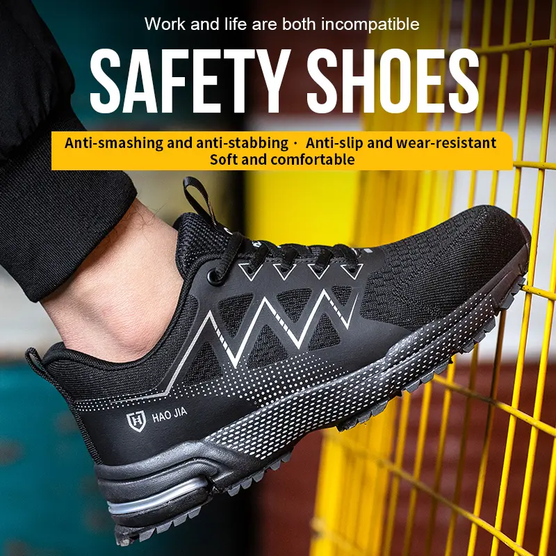 Lightweight Safety Shoes Men Steel Toe Sneaker Anti-stab Anti-smash Work Safety Boots Fashion Man Work Shoes Protective Footwear