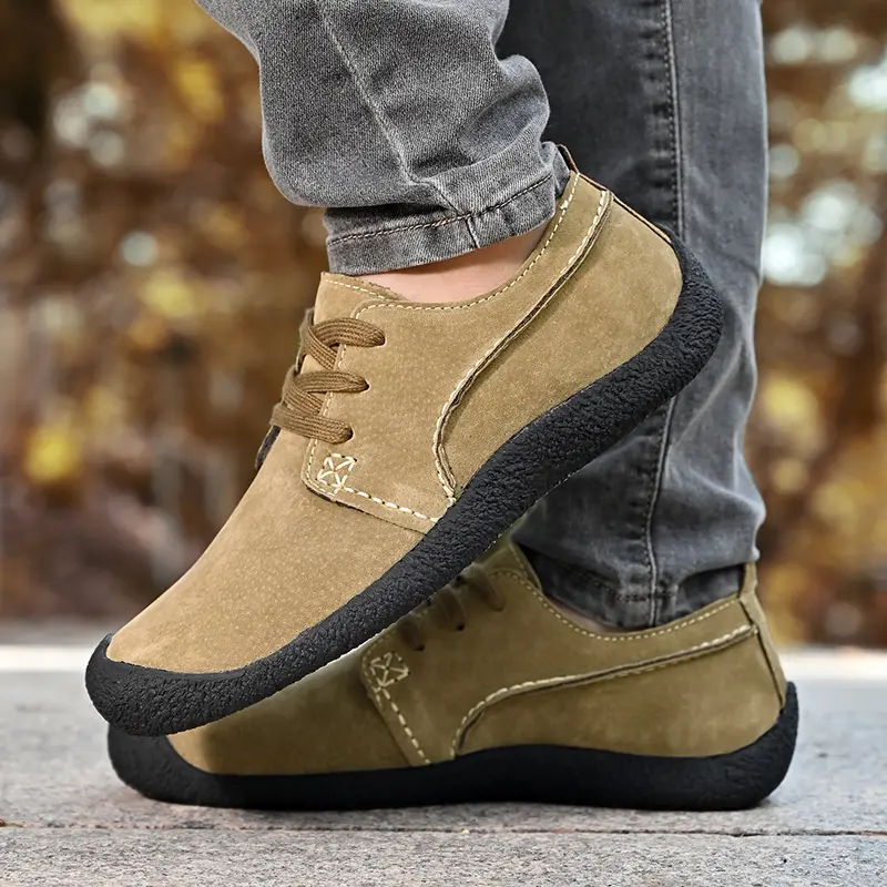 Men's Casual Shoes Sneakers Fashion Suede Leather Loafers Comfortable Flat Driving Shoes Zapatos De Hombre Large Size Men Shoes