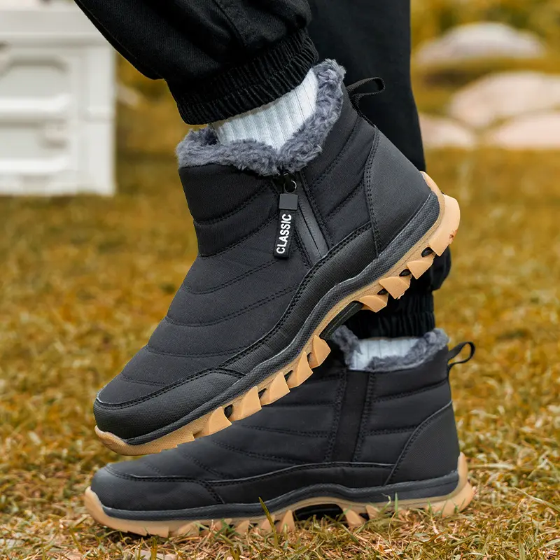New Men Winter Snow Boots Super Warm Men Hiking Boots Plush Men's Boots Outdoor Sneakers Non-slip Rubber Men's Work Ankle Boots