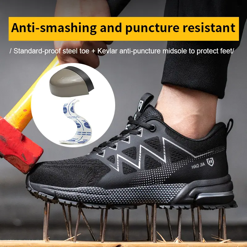 Lightweight Safety Shoes Men Steel Toe Sneaker Anti-stab Anti-smash Work Safety Boots Fashion Man Work Shoes Protective Footwear