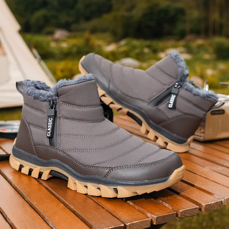New Men Winter Snow Boots Super Warm Men Hiking Boots Plush Men's Boots Outdoor Sneakers Non-slip Rubber Men's Work Ankle Boots