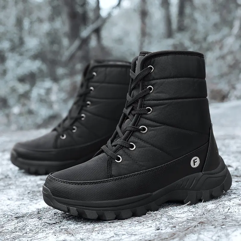 New Outdoor Men Boots Winter Snow Boots For Men Shoes Thick Plush Waterproof Slip-Resistant Keep Warm Winter Shoes Plus Size 46