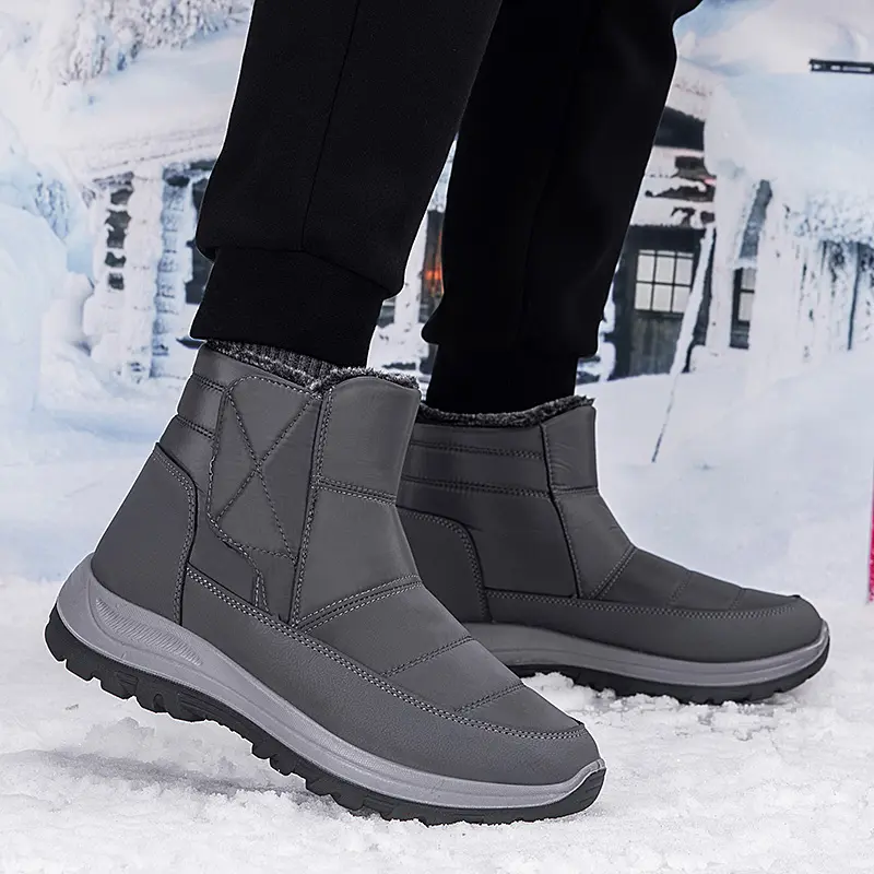 New Winter Men's Boots Snow Boots Thicken Warm Plush Waterproof Non-slip Outdoor Casual Ankle Boots Size 36-46 Men Cotton Shoes