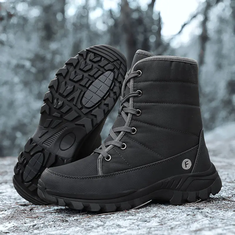 New Outdoor Men Boots Winter Snow Boots For Men Shoes Thick Plush Waterproof Slip-Resistant Keep Warm Winter Shoes Plus Size 46