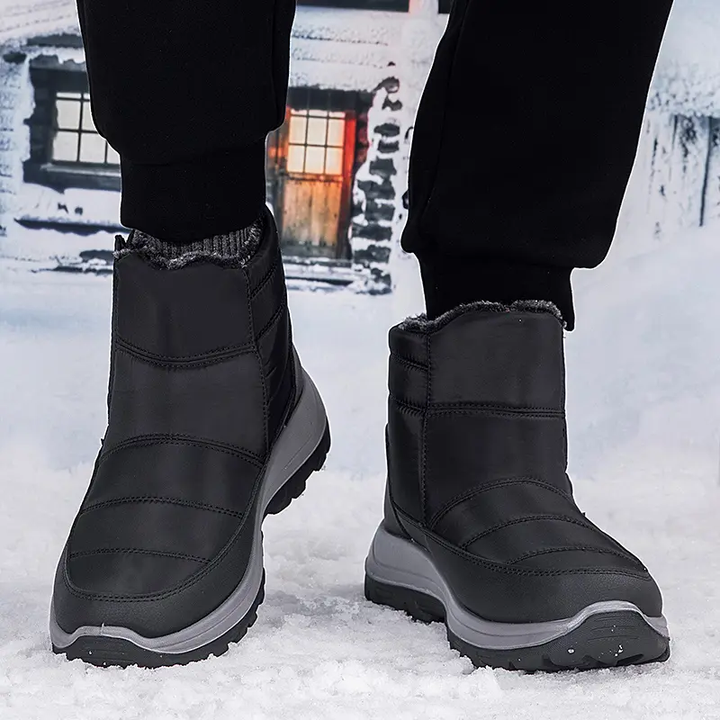 New Winter Men's Boots Snow Boots Thicken Warm Plush Waterproof Non-slip Outdoor Casual Ankle Boots Size 36-46 Men Cotton Shoes