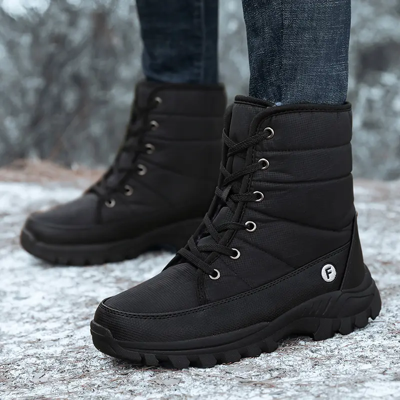 New Outdoor Men Boots Winter Snow Boots For Men Shoes Thick Plush Waterproof Slip-Resistant Keep Warm Winter Shoes Plus Size 46