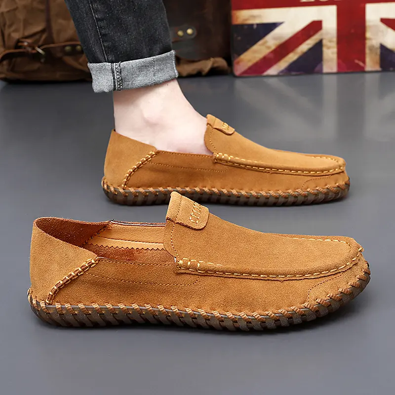 Large Size Fashion Men's Driving Shoes High Quality Genuine Leather Loafers Moccasins Men's Flats Breathable Casual Boat Shoes