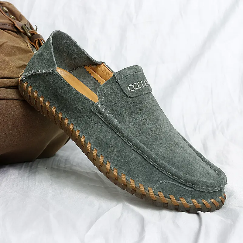 Large Size Fashion Men's Driving Shoes High Quality Genuine Leather Loafers Moccasins Men's Flats Breathable Casual Boat Shoes