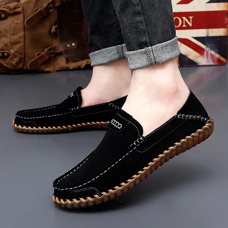 Large Size Fashion Men's Driving Shoes High Quality Genuine Leather Loafers Moccasins Men's Flats Breathable Casual Boat Shoes