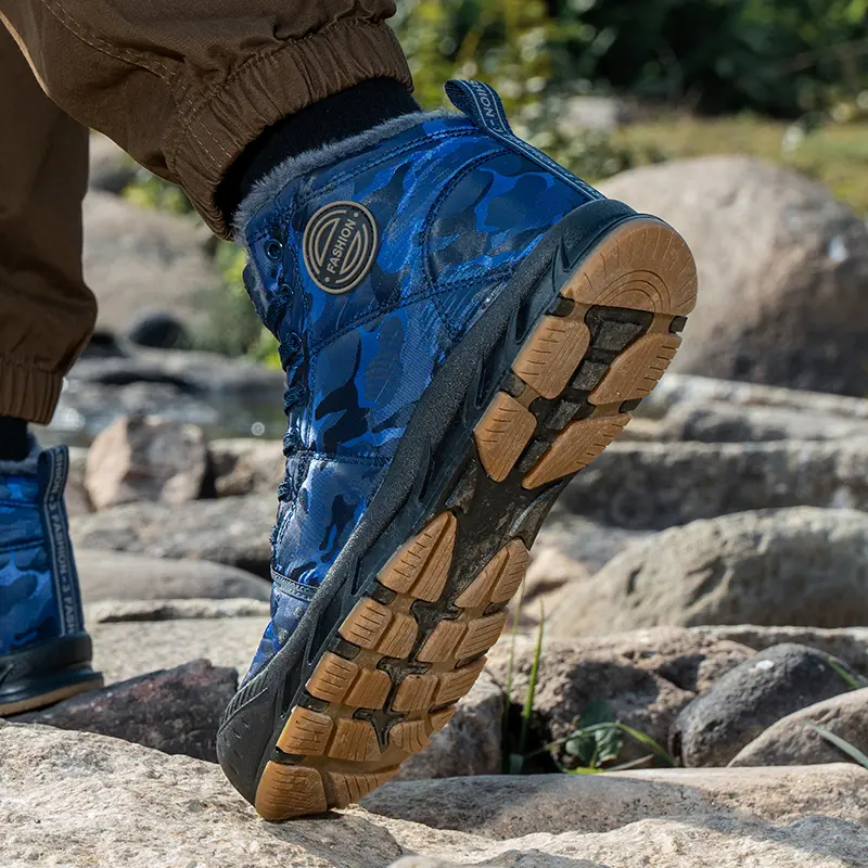 New Winter Warm Men's Snow Boots High Quality Camouflage Men's Ankle Boots Winter Plush Warm Men's Boots Casual Outdoor Sneakers