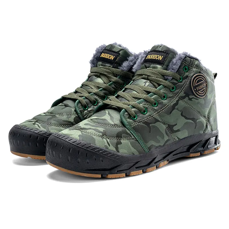 New Winter Warm Men's Snow Boots High Quality Camouflage Men's Ankle Boots Winter Plush Warm Men's Boots Casual Outdoor Sneakers