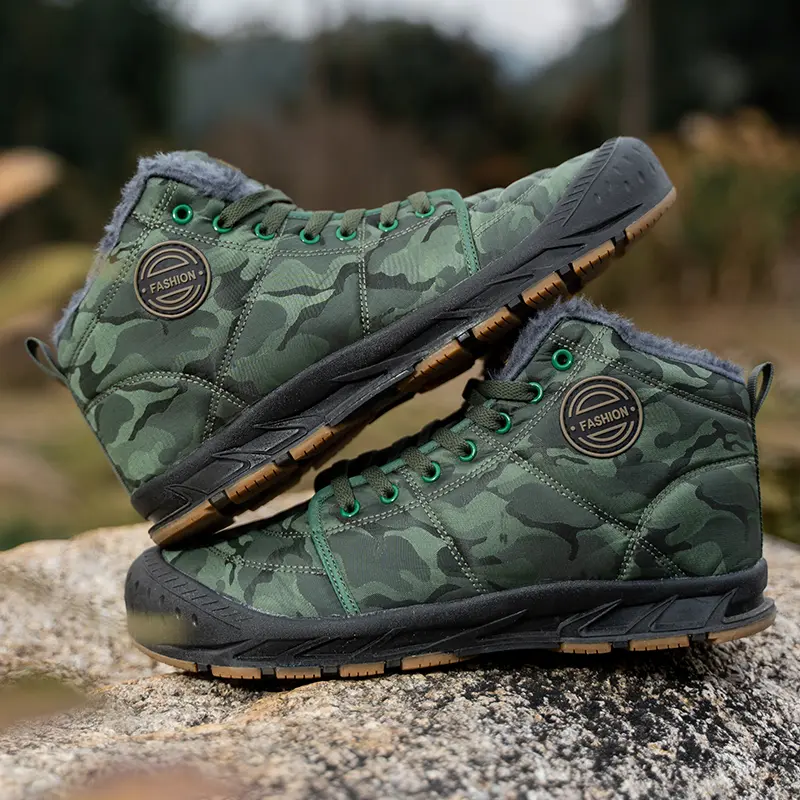 New Winter Warm Men's Snow Boots High Quality Camouflage Men's Ankle Boots Winter Plush Warm Men's Boots Casual Outdoor Sneakers
