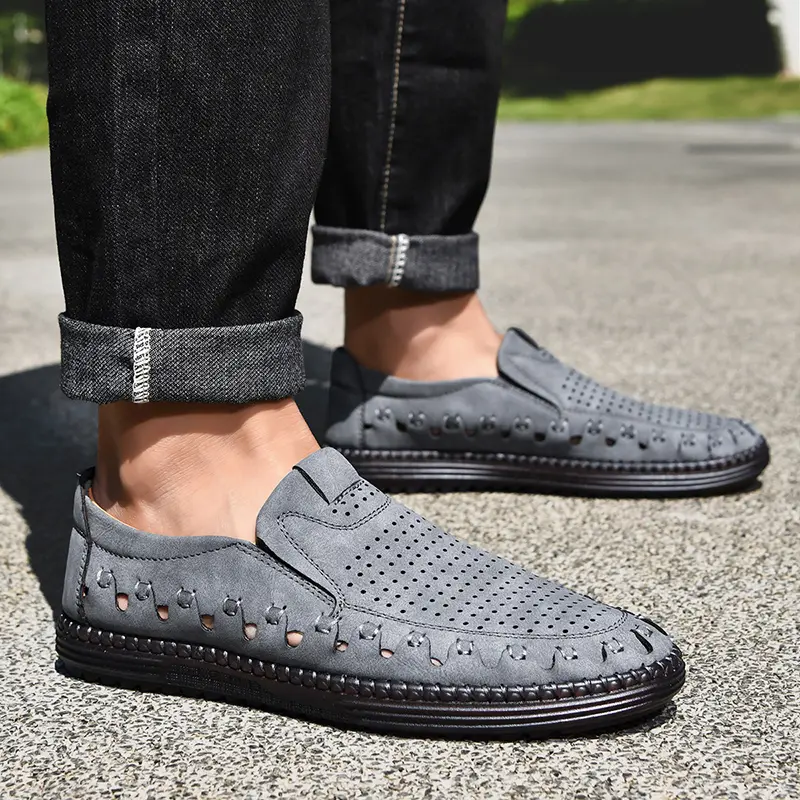 Breathable With Holes Men's Casual Shoes Lightweight Business Men Shoes Comfortable Men's Driving Shoes Men's Loafers Sneakers