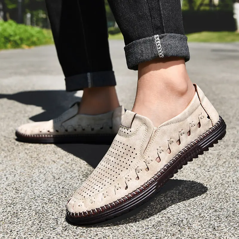 Breathable With Holes Men's Casual Shoes Lightweight Business Men Shoes Comfortable Men's Driving Shoes Men's Loafers Sneakers