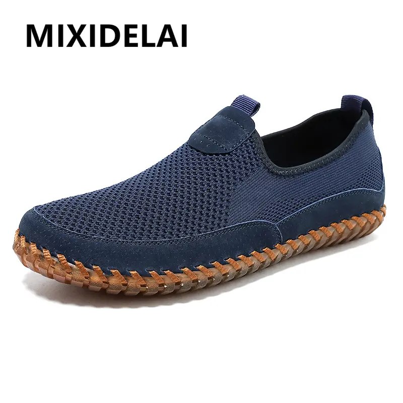 New Summer Men Mesh Shoes Breathable Loafer Lightweight Handmade Casual Shoes Outdoor Men's Sneakers Walking Shoe Driving Shoes
