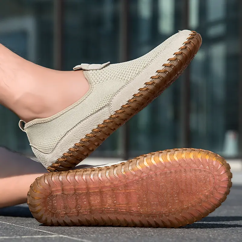 New Summer Men Mesh Shoes Breathable Loafer Lightweight Handmade Casual Shoes Outdoor Men's Sneakers Walking Shoe Driving Shoes