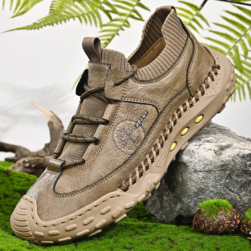 Handmade Men's Casual Shoes Breathable Men's Shoes Non-Slip Men's Sneakers Rubber Flats Shoes Comfortable Outdoor Walking Shoes