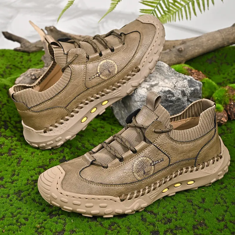 Handmade Men's Casual Shoes Breathable Men's Shoes Non-Slip Men's Sneakers Rubber Flats Shoes Comfortable Outdoor Walking Shoes