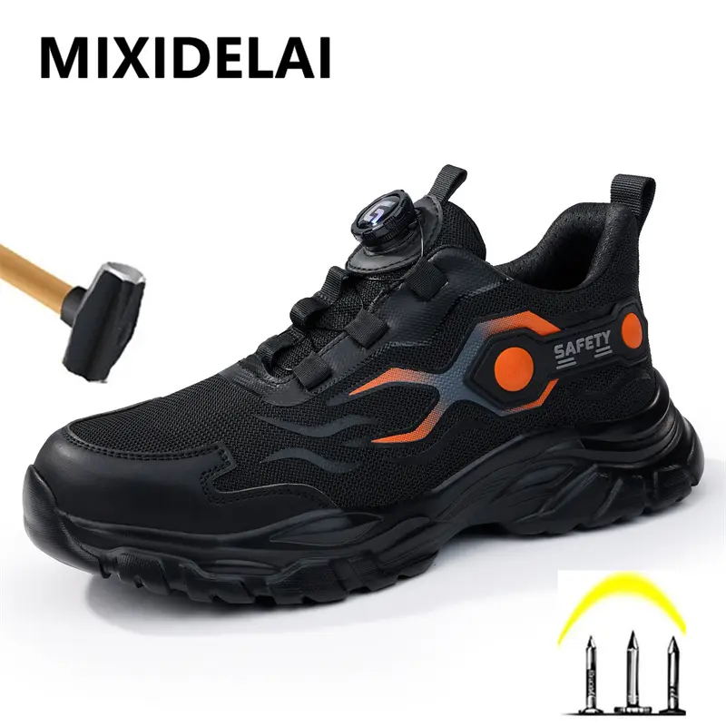 New Safety Boots Men Work Indestructible Shoes Sneakers Steel Toe Protective Boots Anti-smash Anti-puncture Work Safety Shoes