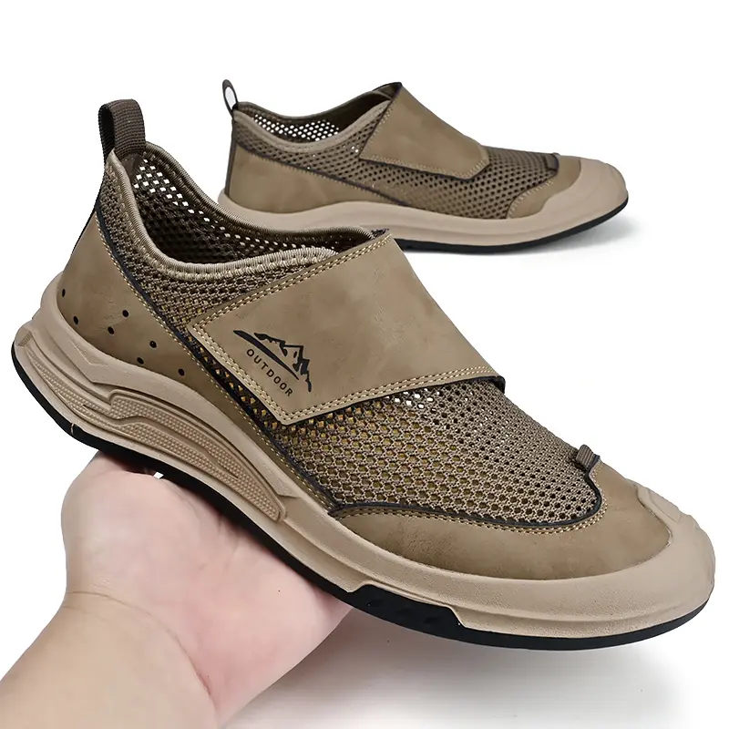 New Non-Slip Driving Shoes Men's Casual Style Sneakers Breathable Outdoor Shoes Mesh Surface Refreshing Summer Casual Flats