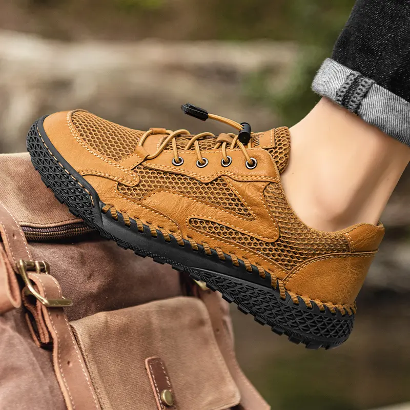 Breathable Men's Shoes Plus Size Summer Men's Flats,High Quality Casual Mesh Men Shoes Outdoor Handmade Moccasins Shoes for Male