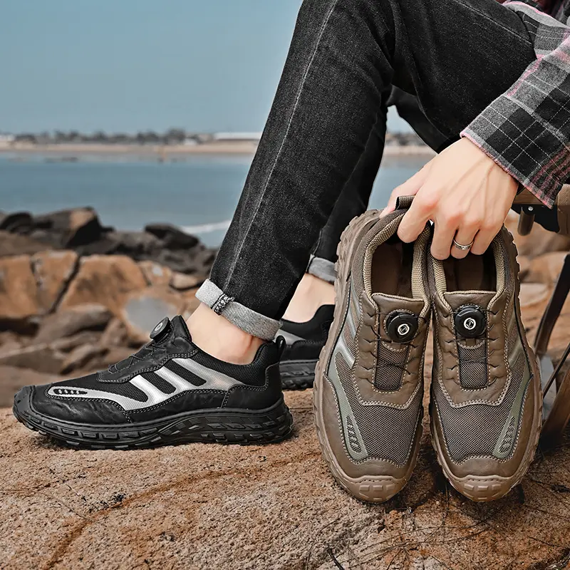 Brand Men's Shoes Comfortable Rotating Buttons Casual Shoes Men Fashion Breathable Flats For Men Sneakers Outdoor Walking Shoes