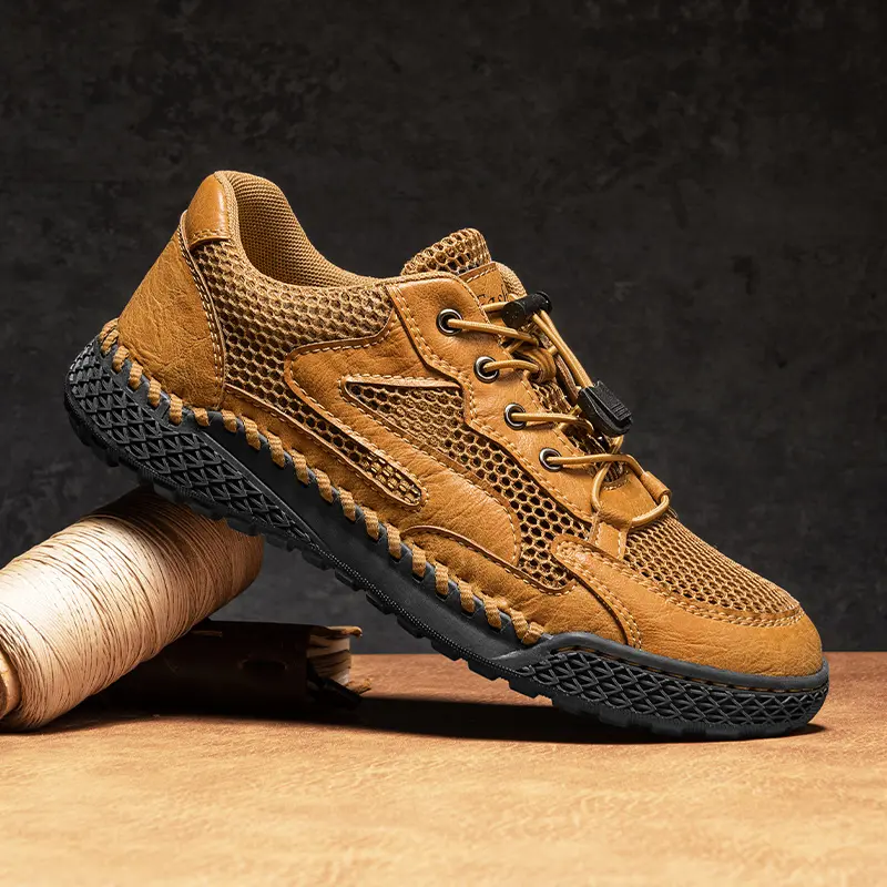 Breathable Men's Shoes Plus Size Summer Men's Flats,High Quality Casual Mesh Men Shoes Outdoor Handmade Moccasins Shoes for Male