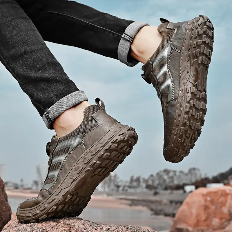 Brand Men's Shoes Comfortable Rotating Buttons Casual Shoes Men Fashion Breathable Flats For Men Sneakers Outdoor Walking Shoes