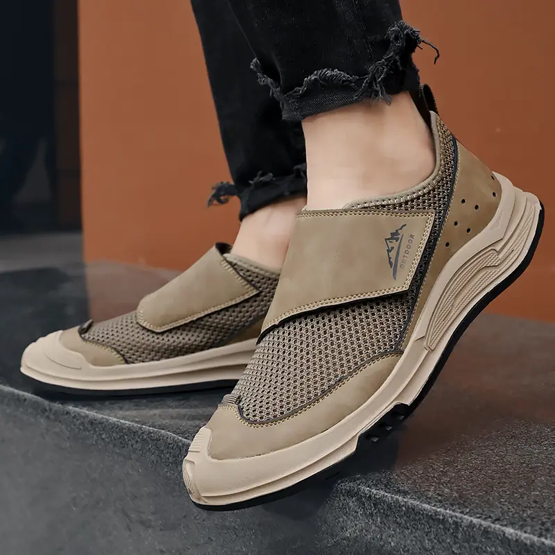 New Non-Slip Driving Shoes Men's Casual Style Sneakers Breathable Outdoor Shoes Mesh Surface Refreshing Summer Casual Flats